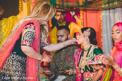 Indian bride and groom on their sangeet ritual celebration. Indian bride and groom on their sangeet ritual celebration.