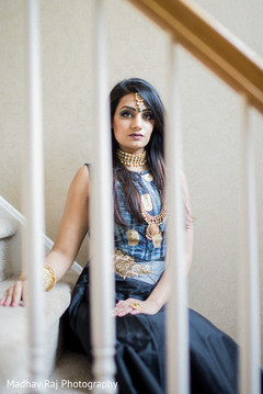 Lovely indian bride blue gown bridal lengha,bridal fashion