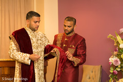 Indian groom getting his dupatta on. Indian groom getting his dupatta on.