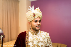 Gorgeous Indian groom ready with his wedding ceremony oufit. Gorgeous Indian groom ready with his wedding ceremony oufit.