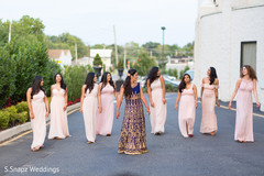 Glamorous Indian bride and bridesmaids reception outfits. Glamorous Indian bride and bridesmaids reception outfits.