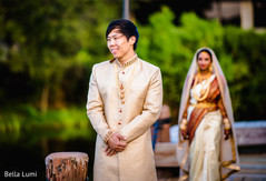 Indian groom waiting to see bride capture. Indian groom waiting to see bride capture.