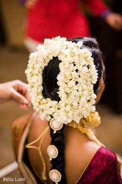 Stunning Indian bride's Hair flowers and jewelry decor. Stunning Indian bride's Hair flowers and jewelry decor.