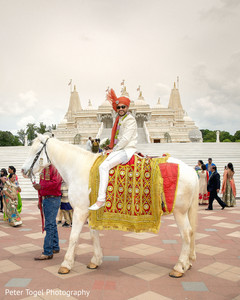 Gorgeous Indian groom on a white baraat horse capture. indian groom,indian wedding fashion,baraat,indian pre-wedding celebration