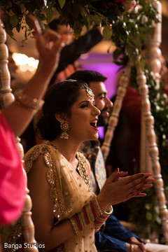 Lovely indian couple enjoying their sangeet celebration Lovely indian couple enjoying their sangeet celebration