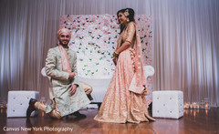 Indian groom giving bride a speech. Indian groom giving bride a speech.