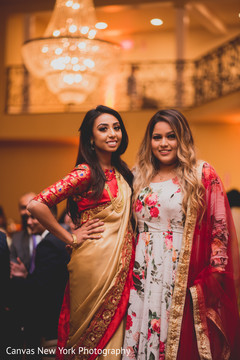 Lovely Indian bridesmaids posing for photo. indian bridesmaids,indian wedding fashion,indian weddyng hair and makeup