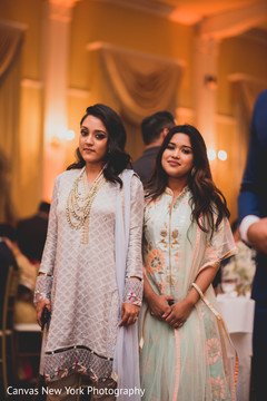 Sweet Indian bridesmaids posing for photo. indian bridesmaids,indian wedding fashion,indian weddyng hair and makeup