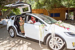 Indian groom inside wedding car Indian groom inside wedding car