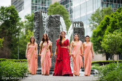 Sweet Indian bride and bridesmaids posing for photo shoot. indian bride m,indian wedding ceremony fashion,indian bridesmaids