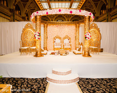 Dreamy mandap golden and white decoration. indian wedding ceremony mandap,indian wedding ceremony decor,indian wedding aisle