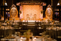 Stunning Indian wedding reception golden mandap decoration. indian wedding reception,indian wedding mandap decor,indian wedding table decor