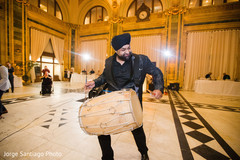 Dhol players during wedding reception. Dhol players during wedding reception.
