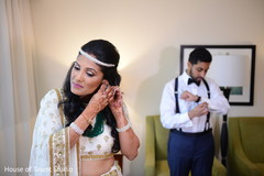 Indian bride and groom getting ready together indian bride fashion,indian groom fashion