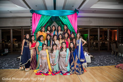Indian bride with bridesmaids photography indian wedding gallery,sangeet,indian bride,indian bridesmaids