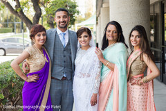 Dazzling indian bride and groom's family portrait indian wedding gallery,outdoor photography,indian bride and groom