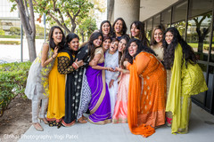 Indian bride with bridesmaids fun capture indian wedding gallery,outdoor photography,indian bride,indian bridesmaids