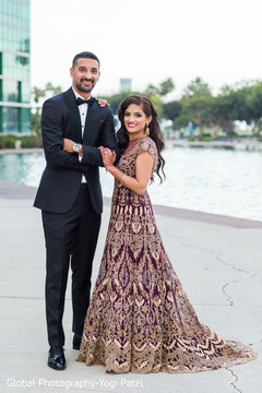 Elegant indian bride and groom's wedding reception fashion indian wedding gallery,outdoor photography,indian bride and groom