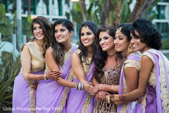Dazzling indian bride with bridesmaids capture indian wedding gallery,outdoor photography,indian bride fashion,indian bridesmaids