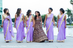 Glamorous indian bride with bridesmaids photography indian wedding gallery,outdoor photography,indian bride fashion,indian bridesmaids