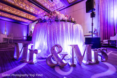 Inspiring Mr and Mrs decor idea indian wedding reception,indian wedding reception floral and decor,indian wedding planning and design