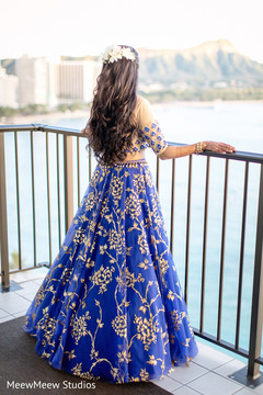 Gorgeous blue and gold lengha Gorgeous blue and gold lengha