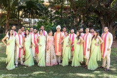 Indian couple with their bridal party Indian couple with their bridal party