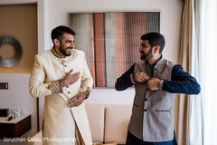 Indian groom getting ready scene Indian groom getting ready scene