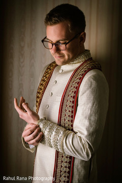 Indian groom getting ready scene Indian groom getting ready scene