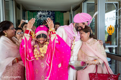 Indian newlyweds leaving the ceremony Indian newlyweds leaving the ceremony