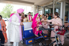 Indian bride and groom during post ceremony events Indian bride and groom during post ceremony events