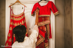 Maharani checking her bridal lengha Maharani checking her bridal lengha