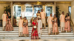 Indian couple with their bridal party Indian couple with their bridal party