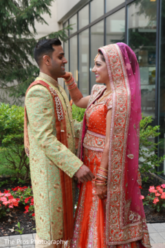Indian couple looking at each other Indian couple looking at each other
