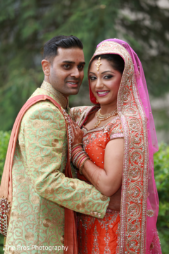 Indian bride and groom romantic first glance Indian bride and groom romantic first glance