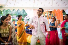 Indian groom leading dance Indian groom leading dance