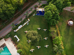 Stunning indian wedding venue aerial view Stunning indian wedding venue aerial view