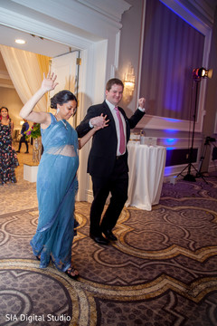 Joyful indian wedding reception guests entrance Joyful indian wedding reception guests entrance
