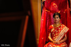 Beautiful maharani in red silk sari Beautiful maharani in red silk sari