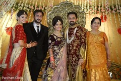 Beautiful portrait of indian family at reception Beautiful portrait of indian family at reception