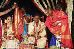 Happy indian couple at their wedding Happy indian couple at their wedding