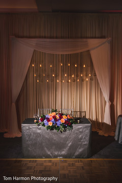Lovely indian sweethearts table indian wedding,reception decor,sweethearts table