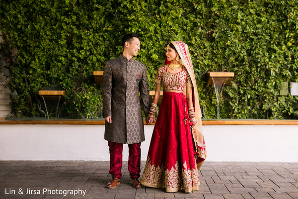 Graceful indian bride and groom photo session