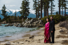 Indian bride and groom portrait by the beach Indian bride and groom portrait by the beach