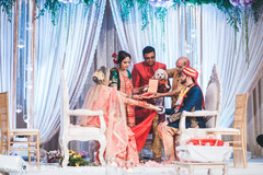 Indian couple at their wedding ceremony. Indian couple at their wedding ceremony.