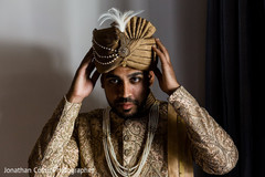 Indian groom getting ready scene Indian groom getting ready scene