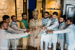 See this indian groom with groomsmen toasting scene See this indian groom with groomsmen toasting scene
