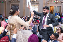Fun Indian bride and groom on engagement celebration Fun Indian bride and groom on engagement celebration