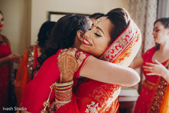 Indian bridesmaids congratulating the bride Indian bridesmaids congratulating the bride