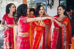 Indian bridesmaids leading the bride Indian bridesmaids leading the bride